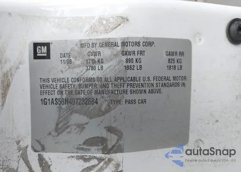 2009 Chevrolet Cobalt Ls из США, поврежденный, VIN 1G1AS58H497232684